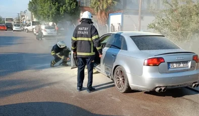 İskenderun’da Otomobilde Yangın Çıktı